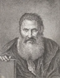Ritratto di un uomo barbuto che tiene un libro, ca. 1750-1815