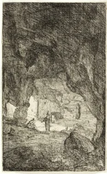 Grotta e frati, da Le Rovine di Roma