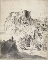 Paesaggio italiano con castello