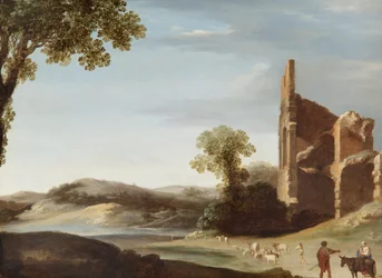 Paesaggio con rovine classiche e figure, c.1630