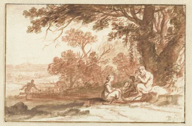 Paesaggio con la ninfa Corsica e il satiro