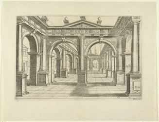 Edificio con doppio arco centrale in stile dorico