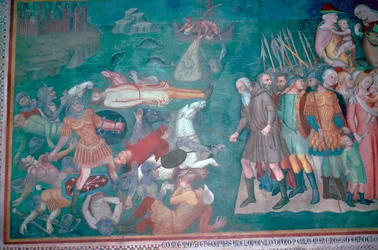 Affresco degli Israeliti che attraversano il Mar Rosso, XIV secolo