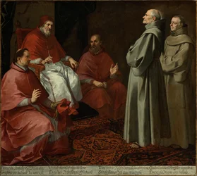 Il Beato Egidio davanti a Papa Gregorio IX