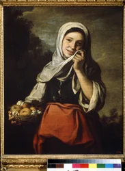 Ragazza che vende frutta