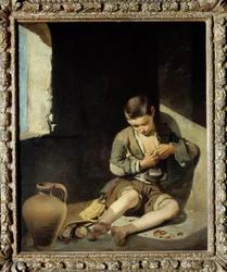 Giovane mendicante. Dipinto di Bartolome Murillo, XVII secolo