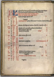 Missale: Fol. 7v: Pagina del calendario di ottobre