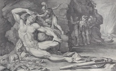 Ulisse che conficca un palo ardente nell