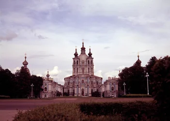 Architettura: vista del monastero Smolny costruito tra il 1748 e il 1835 dall