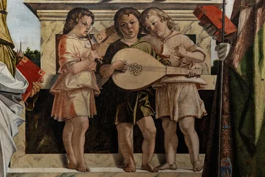 Madonna in trono con Gesù bambino tra i santi (dettaglio)