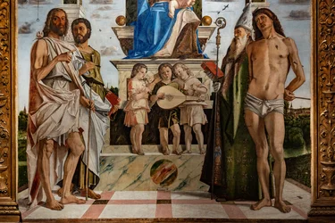 Madonna in trono con Gesù bambino tra i santi (dettaglio)