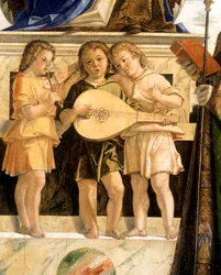 Madonna in trono con Bambino e i Santi Giovanni Battista, Bartolomeo e Sebastiano (dettaglio)