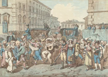 Carnevale a Roma, illustrazione per Costumi e usanze romane