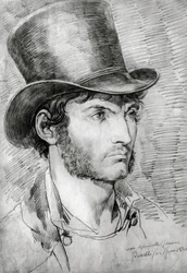 Ritratto maschile (Vero Romano), disegno di Bartolomeo Pinelli (1781-1835)