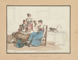 Famiglia romana, studio per costumi e usanze romane