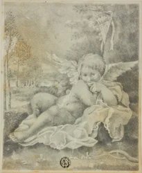 Cupido in un paesaggio