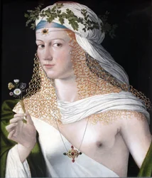 Ritratto idealizzato di una cortigiana come Flora
