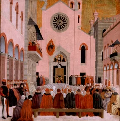 San Vincenzo Ferrer che predica davanti a un Papa, c. 1460-1476