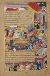 Tumanba Khan, sua moglie e i suoi nove figli, Folio da un Chingiznama