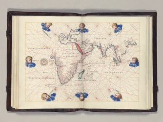Fos. 11v-12r Carta 3: Oceano Indiano, Atlante portolano del mondo, Venezia, c.1542-46