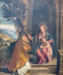 Vergine col Bambino e vescovo