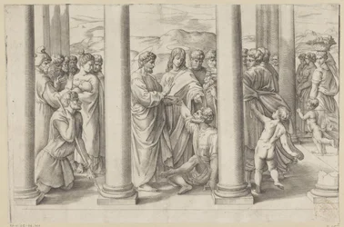 San Pietro e San Giovanni guariscono uno storpio in un tempio