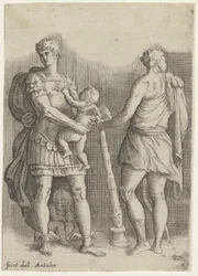 Perseo con due putti e Ercole, visto di spalle