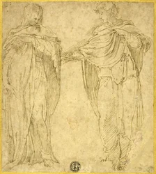 Due figure panneggiate in piedi (San Giovanni e la Maddalena)