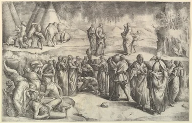 Gli Israeliti raccolgono la manna, ca. 1547