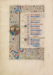 Pagina del calendario di ottobre; Santi Simone e Giuda