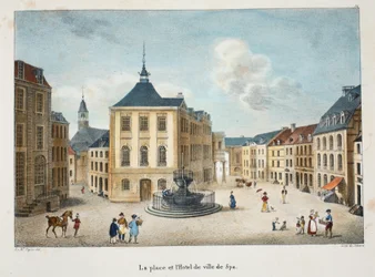La piazza e il municipio di Spa