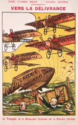 Manifesto pubblicitario del Parti Ouvrier Belge (Partito Operaio Belga), prima del 1914