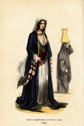 Donna ricca e donna del popolo, Il Cairo, Egitto
