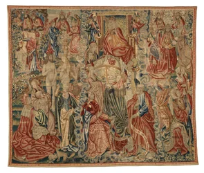 Arazzo, parte di un arazzo del Credo che raffigura la Creazione del Mondo, realizzato a Bruxelles, Belgio, c.1500-10 (lana)