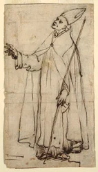 Disegno, Vescovo in piedi, 1620 ca.