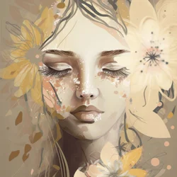 Ritratto floreale etereo