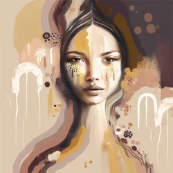 Donna astratta e piena di sentimento