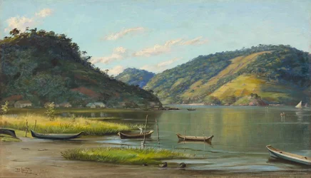 Benedito Calixto - Cala con barche, SP, 1907