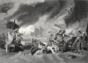 Battaglia di La Hogue, inciso da W. French