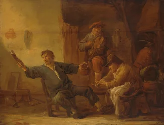 Interno di una capanna di contadini