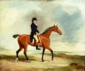 Francis Const sul suo cavallo baio vicino al mare, 1806