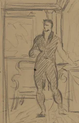 Studio di figura di un uomo in abito formale