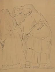 Studio di un Gruppo di Figure in Vesti, in Piedi