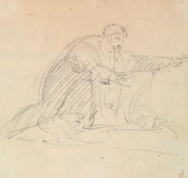 Studio di un uomo in ginocchio