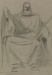 Studio di una figura maschile seduta