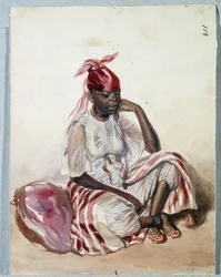 Donna nera in costume tradizionale