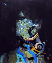 50 grandi scrittori della storia: Annie Ernaux, 2015 (olio e acrilico su tela)