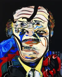 50 grandi scrittori della storia: Carlos Fuentes, 2015 (olio e acrilico su tela)