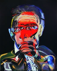 50 Grandi scrittori della storia: Juan Rulfo, 2015 (olio e acrilico su tela)