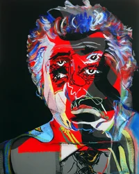 50 Grandi scrittori della storia: Octavio Paz, 2015 (olio e acrilico su tela)
